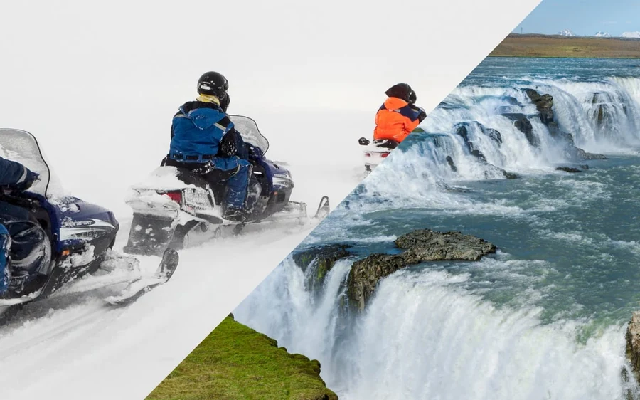 Superjeep Golden Circle and Glacier Snowmobile Tour